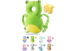 JEJA Protezione per La Testa Del Bambino, Regolabile Cuscino Protettivo per il Corpo Posteriore, - Rana Con Antiscivolo Ginocchiere Bambini