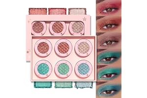 Pure Vie Ombretto Glitter Occhi, 6 Colore Ombretto Occhi Glitter Make Up Palette Ombretti Professionali Impermeabile di Lunga Durata Shimmer Kit Regalo di Cosmetici per Donne Ragazze