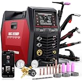 ARCCAPTAIN MIG205MP MIG Welder with 230V Aluminum Plasma Cutter | 9 in 1 Welder, App Control iControl, Pulsed MIG, Tubular Wi