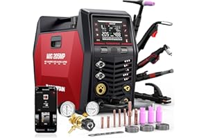 ARCCAPTAIN MIG205MP 9 in 1 iControl App‑steuerung MIG‑Schweißgerät/Plasmaschneider/Puls‑MIG/Flux‑Core/Spool Gun/DC HF/Lift TIG/Clean/MMA‑Aluminium‑Schweißgerät 230V Mehrprozess‑Schweißgerät