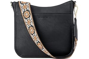 BOSTANTEN Crossbody Bags Handbags for Women Trendy Vegan Leather Hobo Purses Shoulder Handbags With Wide Shoulder Strap