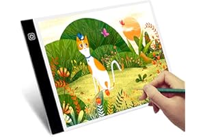 ‌Auped Mesa de Luz LED Portátil A4 para Calcar - Tablero de Dibujo con Brillo Regulable, USB Recargable (Animación, Fotografía, Artes Gráficas)‌