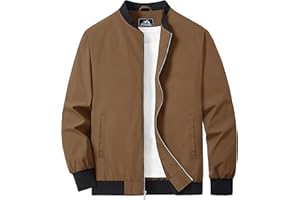 MAGCOMSEN Herren Leicht Bomberjacke Dünne Blouson Jacke Freizeit Sommer Übergangsjacke Lässig Sportlich Fliegerjacke mit Multi Taschen