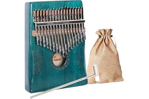 Musfunny Kalimba Daumenklavier 17 Schlüssel: Fingerklaviere Holz Mit Lehrmaterial Stimmhammer- Thumb Piano for Kinder Erwachsene Anfänger