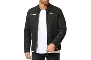 Redbridge Perfecto pour homme Veste de transition en cuir synthétique Blouson Gris