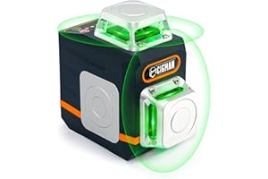 CIGMAN CM720 Nivel Láser, Nivel Láser Autonivelante 360 Grados, 2x360° Láseres de Línea, 30M Alcance, Con Control Remoto, Doble Soporte, Estuche acolchado, Batería Recargable