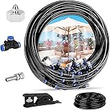 Deyard Patio Misting Cooling Micro Flow Bewässerungs System Ideal für Gewächshaus-Trampoline Mit 10 m (32,8 ft) Automatischem