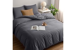Utopia Bedding Housse de Couette 220x240 cm avec 2 Taies d'oreiller 65x65 cm (Gris) - Parure de lit 220 x 240 cm - Ensembles de Housses de Couette en Microfibre brossée Douce