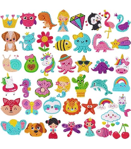 Giochi Bambina 6 Anni Femmina Diamante Pittura Portachiavi 5D DIY - 15 Pezzi Con Strass, Per Bambini, Lavoretti Creativi Kit Braccialetti Fai Da Te Bambina - 3
