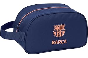 SAFTA F.C.BARCELONA 2ª EQUIPACIÓN - Neceser Escolar Infantil Mediano con Asa, Neceser Infantil, Adaptable a Carro, Fácil Limpieza, Cómodo y Versátil, Calidad y Resistencia, 26x12x15 cm