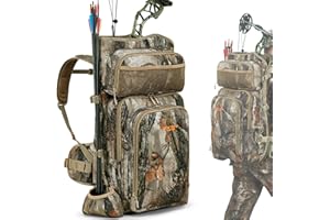 NewView Sac à dos de chasse à l'arc camouflage pour hommes et femmes, sac à dos de chasse avec support d'arc, élan et cerf, camouflage, Universelle Größe