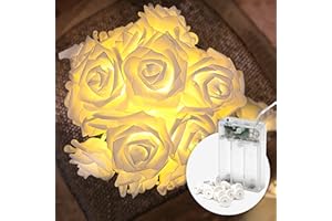 COBUS CozyHome Luces led pilas rosa - 20 flores LED blanco cálido & 4m I Con temporizador I Guirnalda luces interior Luces decorativas habitacion I Fairy lights decoracion Luz led Luces de hadas Luzes