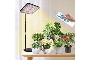 KIMUWOTE Luz de Cultivo de Plantas, Lámpara LED Cultivo de Espectro Completo, 3 Modos y Regulable de 10 Niveles, Temporizador de Encendido y Apagado Automático 4/8/12H para Plantas de Interior