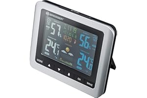 BRESSER MeteoTemp WTM Estación meteorológica radiocontrolada con Sensor Exterior, con termómetro de Interior y Exterior e higrómetro, presión atmosférica, Fases Lunares y previsión meteorológica