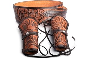 Hulara Full Grain DD Harness Buff Leather Western Gun Holster for Men Heritage Rough Rider 357 Magnum Holster Cowboy Gun Belt and Holster .22 and .38/.357 Cal Revolver Holster
