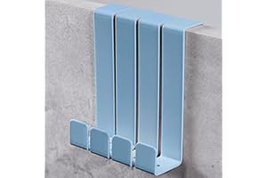 DEKAZIA® 4 Ganci Appendiabiti da Porta blu, Ganci Porta Accappatoio Bagno, Gancio Porta colorato, Attaccapanni Porta, Gancio Appendiabiti, Appendino Porta, Appendini Porta Bambini