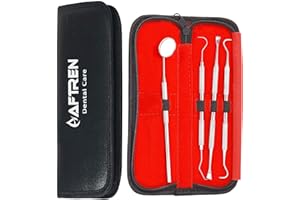 AFTREN Kit d'hygiène dentaire pour l'élimination de la plaque et du tartre kit de blanchiment des dents avec miroir de dentiste nettoyage des dents tartre ensemble (4p)