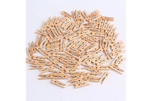 DERAYEE 100pcs Pinces à Linge,Légères Ecologiques, 25mm Mini Pince a Linge Bois pour Décorer la Maison et Les Photos