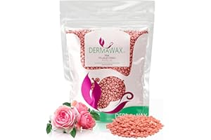 Dermawax Perły woskowe na gorąco do profesjonalnego usuwania włosów, brwi, twarzy, pach, ramion, pleców, klatki piersiowej, bikini i okolic intymnych (1 kg, różowe)