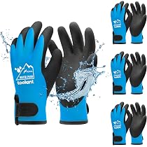 Guanti Da Lavoro Invernali Benson Tools | Modello Termico Rivestito In Lattice | Antiscivolo E Caldi Per Edilizia E Giardinaggio (Taglia 10 - Giallo/Nero) - 4