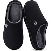 RockDove Men's Two-Tone Memory Foam Slipper | Slip-on, Indoor/Outdoor, Home Use, Non-Slip, Machine Washable, Lightweight, Ski