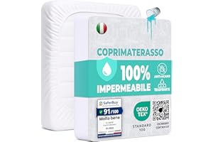 FLOWEN Coprimaterasso Singolo Impermeabile 90x190 cm Lenzuolo con Angoli Bianco in Cotone e Microfibra Protezione per Letto Salva Materasso Traversa Traspirante Anallergico Lavabile in Lavatrice