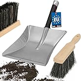 KOTARBAU&reg; Shovel and Hand Brush - Dustpan and Brush Set - Galvanized Steel - Hand Broom - Wood - Charcoal Shovel - Dustpan an