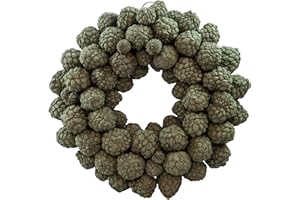 COURONNE Türkranz mit Aufhängevorrichtung 30cm, gefertigt aus Zapfen - Deko aus Naturmaterialien als Herbstdeko im Shabby chic Design (Sea Green, 30cm)