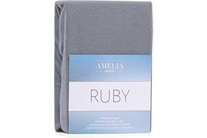 ‎AMELIAHOME AmeliaHome Spannbettlaken 160x200-180x200 cm Frottee Baumwolle Spannbetttuch, Stahl