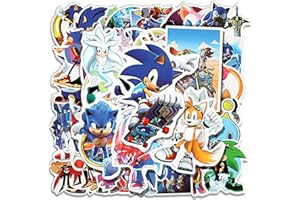 DAWUMIN Adesivi So-nic per bambini, set di 100 adesivi, adesivi impermeabili carini per valigia, bicicletta, laptop, auto, tatuaggi fai da te, adesivi in vinile per feste di compleanno, festival, ragazze