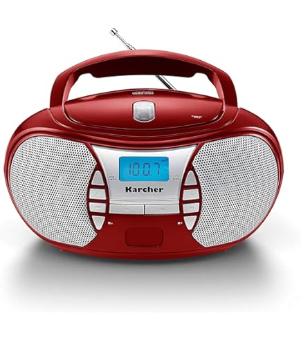 Boombox Draagbare cd-speler met Bluetooth, FM-radio, USB-weergave, AUX-ingang, hoofdtelefoonaansluiting, compatibel met CD-R/RW en MP3-CD (roze