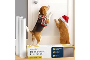 PROTECTO 2-Pack Door Scratch Protector w/Custom-Cut Knife - 150x20 cm Door Guard + Wood, Wall & Corner Sofa Cover | Dog & Cat Scratching Deterrent & Repellent w/Super Sticky Self-Adhesive Backing
