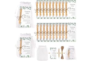 GADITIEK 20 Sets Thank you Gift Motivational Pens Employee Appreciation Gifts Inspirational Personalised Bamboo Ballpoint Pens with Thank You Cards Organza Bag for Colleagues Teacher Volunteer Bulk Gift (20-1)