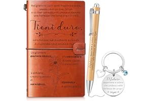 Nezyo Diario Motivazionale in Pelle PU Portachiavi e Penna con Citazione Agenda di Viaggio Taccuino in Pelle Vintage Regalo per Colleghi Insegnanti Amici Donna durante Laurea Compleanno Natale