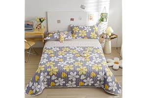 LYNNB Tagesdecke Baumwolle 90x200 cm für Kinder Jungen Teenager mit Cartoon Pflanze Blumen Bettüberwurf Überwurfdecke Bettdecke Stepp Decke Wohndecke Matratze Geeignet für Schlafzimmer Kinderzimmer