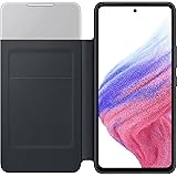 Samsung S View Wallet Cover Custodia con finestra di visione e tasca interna per Galaxy A53 5G, Nero