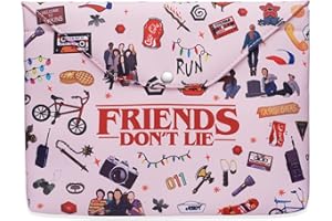 MELIX HOME Stranger Merchandise Friends Don't Lie Book Sleeve for Book Lovers Hellfire Club Party Supplies Strangeness Stuff Book Protector con cerniera