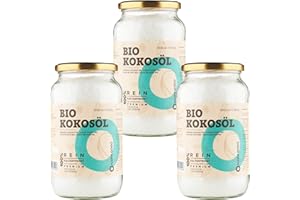 Bio Kokosöl CocoNativo -3x1000mL(1L)- Bio Kokosfett, Kokosnussöl, Premium, Nativ, Kaltgepresst, Rohkostqualität, Rein - zum Kochen, Braten und Backen, für Haare und Haut (3x1000ml Schraubglas)