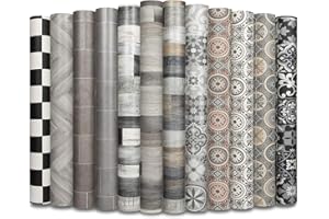 casa pura Revêtement Sol PVC - Film Vinyle Pour Meuble & Sol - Stickers Effet Bois - Sol PVC Rouleau Antidérapant & 100% Écologique (Aspect Carreaux Gris - 100x200 cm)