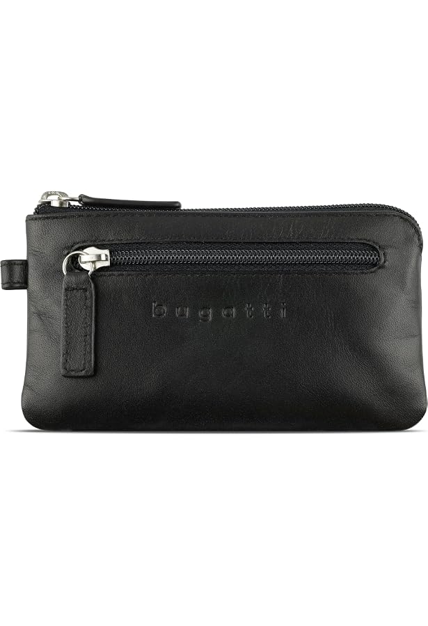 JurciCat 2 Pièces Porte Clé Voiture - Porte Clef Cuir Noir