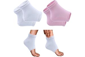 DROKENLE 2 Pairs Moisturizing Heel Socks for Dry Cracked Feet, Gel Repair Moisture Spa Socks Foot Care Lotion Socks for Women Cracked Heel & Dry Foot Treatment Overnight
