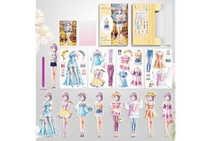 BVI BOOMERVIVI Magnetische Anzieh-Puppen, Anzieh-Papierpuppen für Mädchen Alter 3+, Hübsche Prinzessin-Spiel-Papierpuppen Anzieh-Spielzeug-Set (Prinzessin Joy Set)