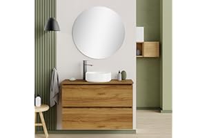 Baikal Mueble de Baño Deva. Mueble Suspendido en Pared Incluye Lavabo cerámico. Disponible en Fondo 39cm y 46cm. Mueble MONTADO.