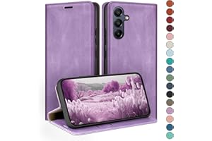 HUOUH Funda para Samsung Galaxy A15 5G Estuche de Billetera con Cuero de PU con Bloqueo RFID,Titular de Tarjeta de crédito,Cubierta a Prueba de Golpes teléfonos Fundas para Samsung A15 Lila Violeta