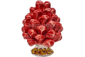 sicilia bedda - Pigna Siciliana con Piede Decorato - Modello Maioliche - Ceramica di Caltagirone (Altezza 9 x 6, Rosso)
