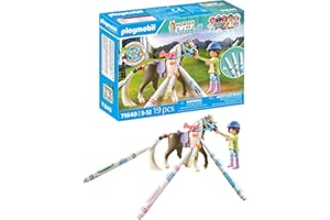 PLAYMOBIL Horses of Waterfall 71640 Kreativset mit Pferd und Stiften, inklusive Einer Figur, einem Pferd und DREI Crayola Stiften, künstlerisches Spielzeug für Kinder ab 5 Jahren