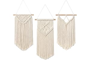 LOMOHOO 3 piezas de macramé para colgar en la pared, pequeños tapices tejidos, decoración artística de pared, habitación de los niños, decoraciones de fiesta (pequeña)