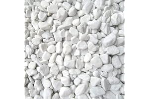 Doubleyou Geovlies & Baustoffe Gravier de marbre de Carrare Blanc Grain 18-25 mm 1-20 kg 20 kg