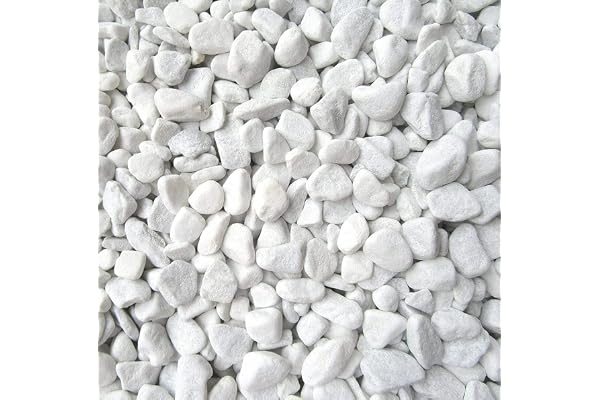 Doubleyou Geovlies & Baustoffe Gravier de marbre de Carrare Blanc Grain 18-25 mm 1-20 kg 20 kg