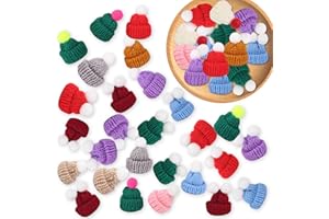 LEOEASIY 40 Stück Sorgenwürmchen Zubehör,Glückswürmchen Zubehör,Mini Hut,DIY Mini Party Hüte,Weinflasche Topper Hut,Mini Wollmütze,Geeignet für Christbaumschmuck und Andere Heimdekorationen und Kunsthandwerke